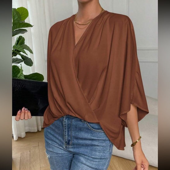 Boho batwing sleeve wrap blouse - Picture 14 of 14